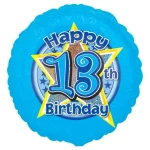 18 Inch (44 cm) Anagram Age 13 Blue Star folie ballon