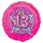 18 Inch (44 cm) Anagram Age 13 Pink Star folie ballon