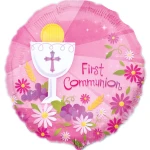 18 Inch (44 cm) Anagram First Communion Pink folie ballon