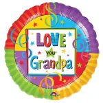 18 Inch (44 cm) Anagram Love You Grandpa Streamers Stars folie ballon