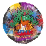 18 Inch (44 cm) Anagram Painting Bear Happy Birthday folie ballon