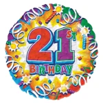 18 Inch (44 cm) Anagram Prismatic 21st Birthday folie ballon