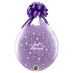 18 Inch (45 cm) Qualatex Just Married Flowers stuffer ballonnen