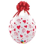18 Inch (45 cm) Qualatex Swirling Hearts Red stuffer ballonnen
