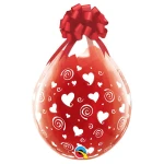 18 Inch (45 cm) Qualatex Swirling Hearts White stuffer ballonnen