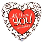 18 Inch (46 cm) Betallic All I Need Is You (And Chocolate) folie ballon