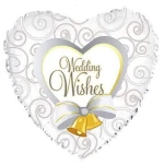18 Inch (46 cm) CTI Wedding Wishes Bells folie ballon