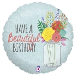 18 Inch (46 cm) Grabo Beautiful Birthday folie ballon