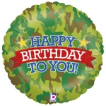 18 Inch (46 cm) Grabo Camouflage Birthday folie ballon