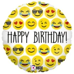 18 Inch (46 cm) Grabo Emoji Birthday folie ballon