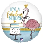 18 Inch (46 cm) Grabo Fabulous Flamingo B-Day folie ballon