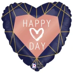 18 Inch (46 cm) Grabo Geo Navy Heart folie ballon