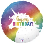 18 Inch (46 cm) Grabo Glitter Unicorn Birthday folie ballon