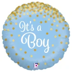 18 Inch (46 cm) Grabo Glittering It's A Boy folie ballon