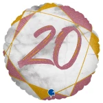 18 Inch (46 cm) Grabo Marble Mate 20 Rose Gold folie ballon