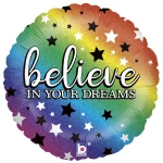 18 Inch (46 cm) Grabo Rainbow Believe folie ballon