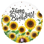 18 Inch (46 cm) Grabo Sun Sunflowers Birthday folie ballon