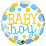 18 Inch (46 cm) Qualatex Baby Boy Dots folie ballon