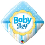 18 Inch (46 cm) Qualatex Baby Boy Dots & Stripes folie ballon