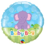 18 Inch (46 cm) Qualatex Baby Boy Elephant folie ballon