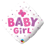 18 Inch (46 cm) Qualatex Baby Girl Butterfly folie ballon