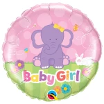 18 Inch (46 cm) Qualatex Baby Girl Elephant folie ballon