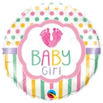 18 Inch (46 cm) Qualatex Baby Girl LO(FEET)E folie ballon