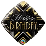 18 Inch (46 cm) Qualatex Birthday Art Deco folie ballon