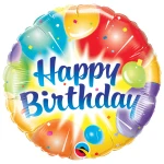 18 Inch (46 cm) Qualatex Birthday Balloons Ablaze Blue folie ballon