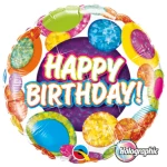18 Inch (46 cm) Qualatex Birthday Big Dots & Glitz folie ballon