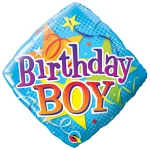 18 Inch (46 cm) Qualatex Birthday Boy Stars folie ballon