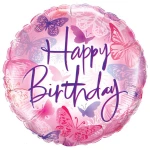 18 Inch (46 cm) Qualatex Birthday Butterflies In Flight folie ballon