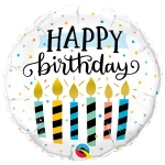 18 Inch (46 cm) Qualatex Birthday Candles & Dots folie ballon