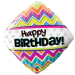 18 Inch (46 cm) Qualatex Birthday Chevron Patterns folie ballon