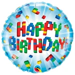 18 Inch (46 cm) Qualatex Birthday Exploding Blocks folie ballon