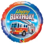 18 Inch (46 cm) Qualatex Birthday Fire Truck folie ballon