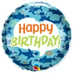 18 Inch (46 cm) Qualatex Birthday Fun Sharks folie ballon