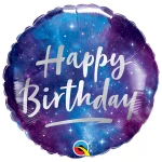 18 Inch (46 cm) Qualatex Birthday Galaxy folie ballon
