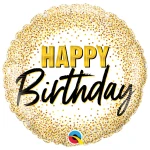 18 Inch (46 cm) Qualatex Birthday Gold Glitter Dots folie ballon