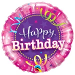 18 Inch (46 cm) Qualatex Birthday Hot Pink folie ballon