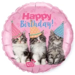 18 Inch (46 cm) Qualatex Birthday Kittens folie ballon