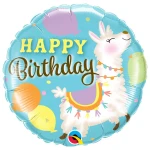 18 Inch (46 cm) Qualatex Birthday Llama folie ballon