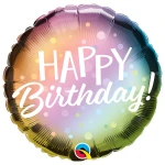 18 Inch (46 cm) Qualatex Birthday Metallic Ombre & Dots folie ballon