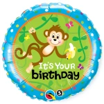 18 Inch (46 cm) Qualatex Birthday Monkeys Go Bananas folie ballon