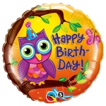 18 Inch (46 cm) Qualatex Birthday Owl folie ballon