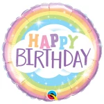 18 Inch (46 cm) Qualatex Birthday Rainbow folie ballon
