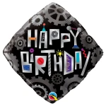 18 Inch (46 cm) Qualatex Birthday Robot Cogwheels folie ballon