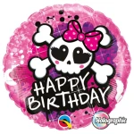 18 Inch (46 cm) Qualatex Birthday Skull & Crossbones folie ballon