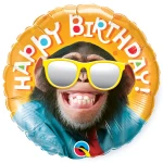 18 Inch (46 cm) Qualatex Birthday Smilin' Chimp folie ballon
