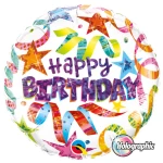 18 Inch (46 cm) Qualatex Birthday Stars & Streamers folie ballon